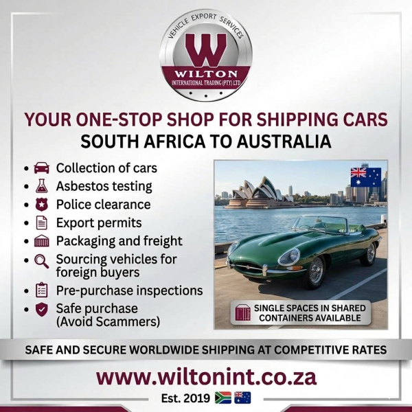  Shipping of vehicles from South Africa to Australia